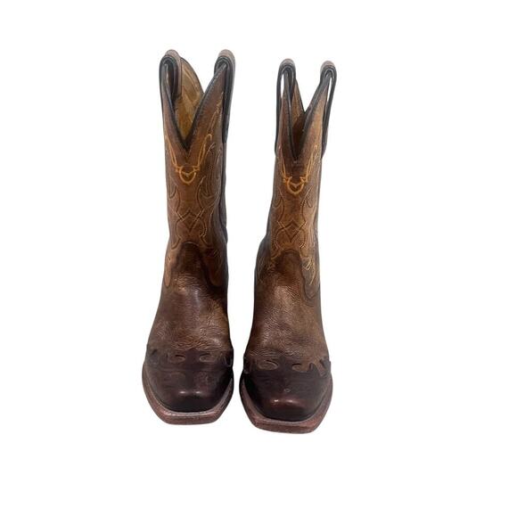 Tony Lama Ladies Santa Fe Bark Wingtip Vaquero VF6004 Cowboy Boots Size 6B Brown - Picture 2 of 9
